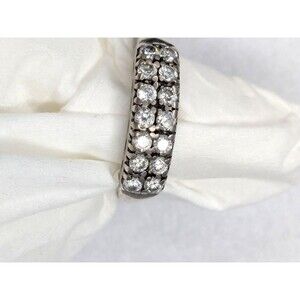 Vintage .925 Sterling Silver Ring with Crystals Size 7.25